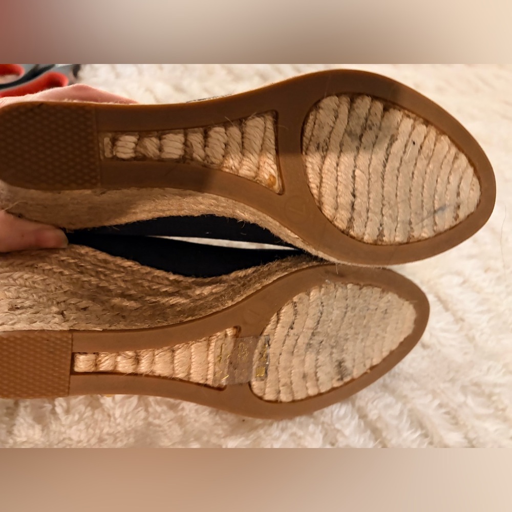 Black Wedge Espadrille Shoes J Crew sz 7 - Picture 6 of 17